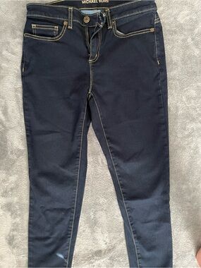 Michael Kors Dark Navy Skinny Jeans with Contrast Stitching